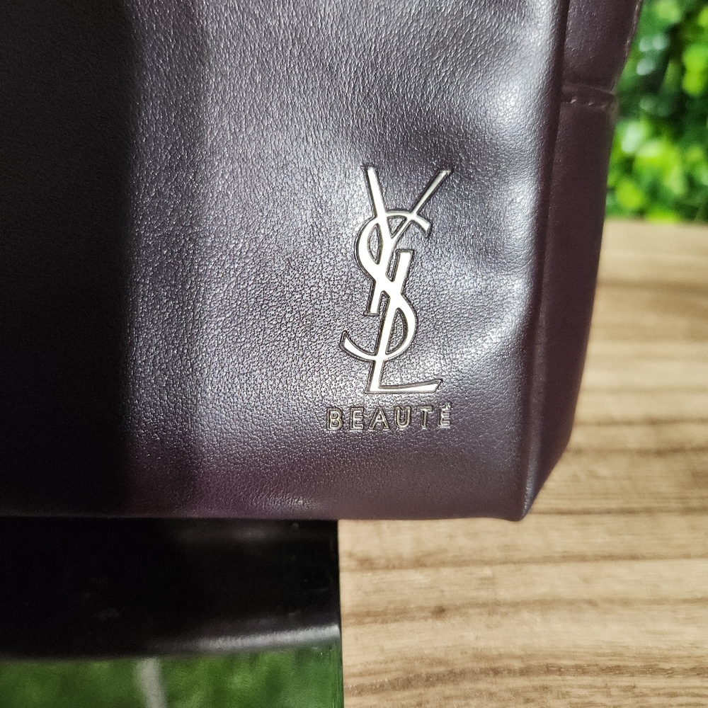 Yves Saint Laurent Beauté Dark Purple Pouch Clutch - Picture 7 of 12